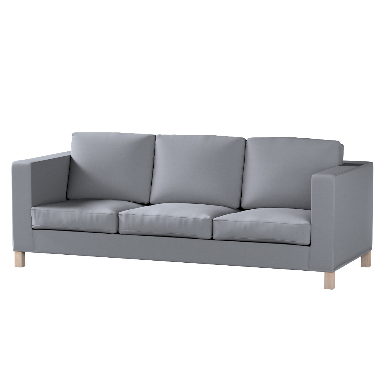 Bezug für Karlanda 3-Sitzer Sofa nicht ausklappbar, kurz, silbergrau, Bezug günstig online kaufen