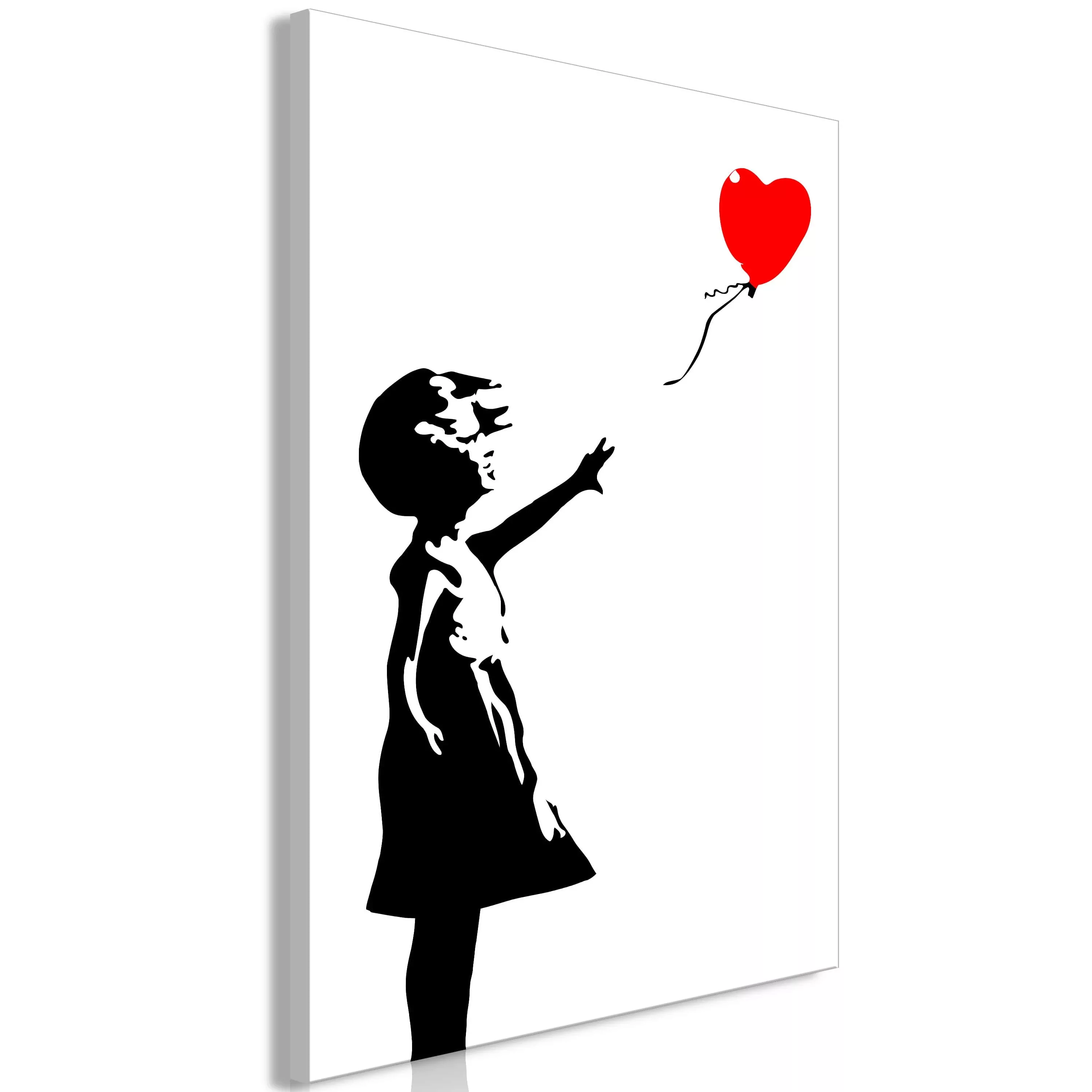 Wandbild - Little Girl with a Balloon (1 Part) Vertical günstig online kaufen