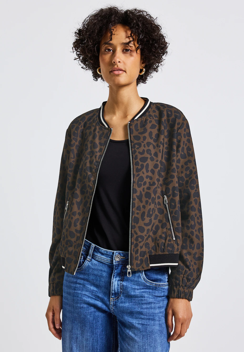 STREET ONE Blouson, ohne Kapuze, mit Leomuster günstig online kaufen