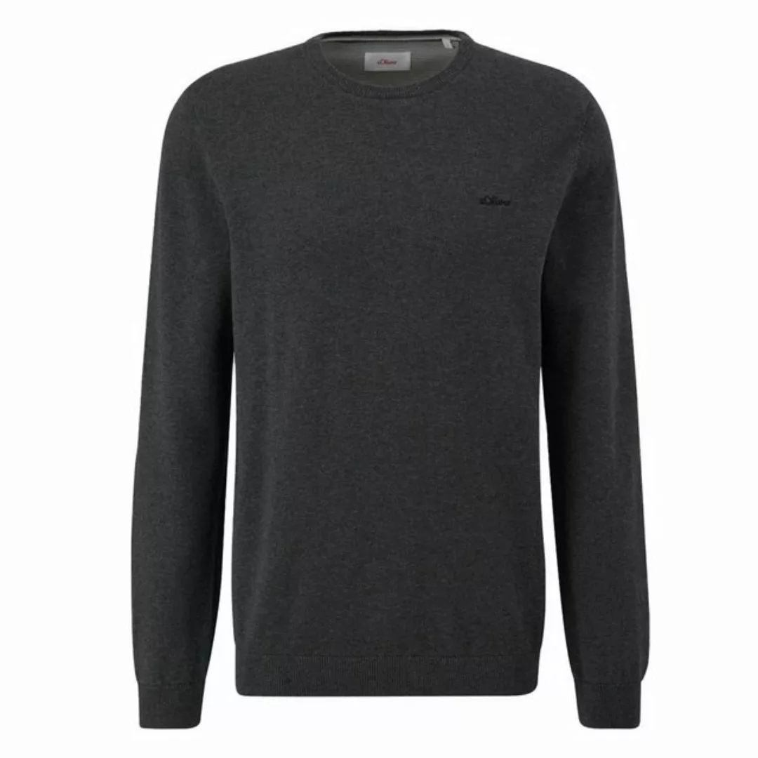 s.Oliver Strickpullover Pullover aus Feinstrick Logo günstig online kaufen