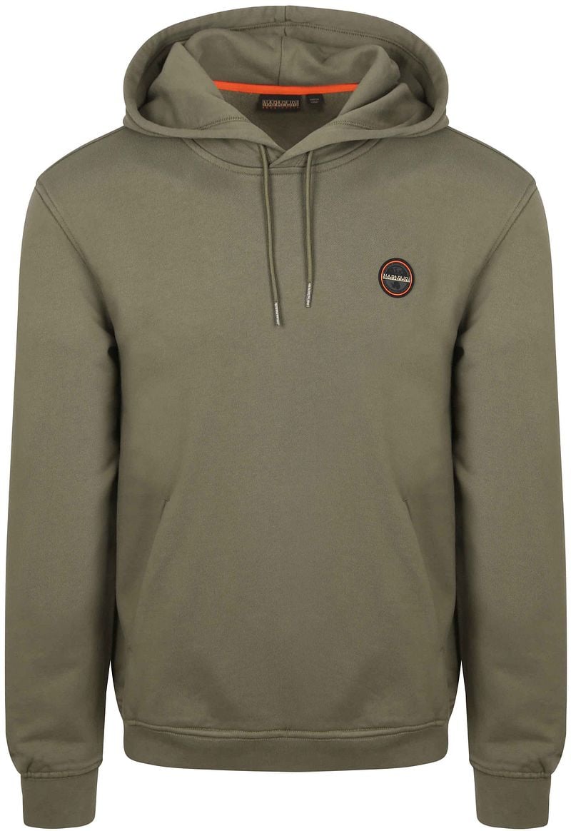 Napapijri Badge Hoodie Olivgrün - Größe XXL günstig online kaufen