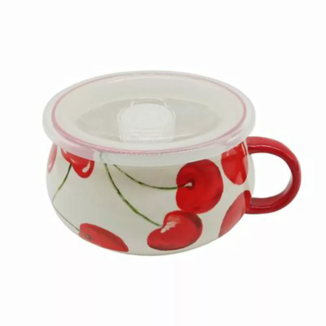 Neuetischkultur Suppentasse 0,8 Liter Keramik gemustert rot/weiß günstig online kaufen