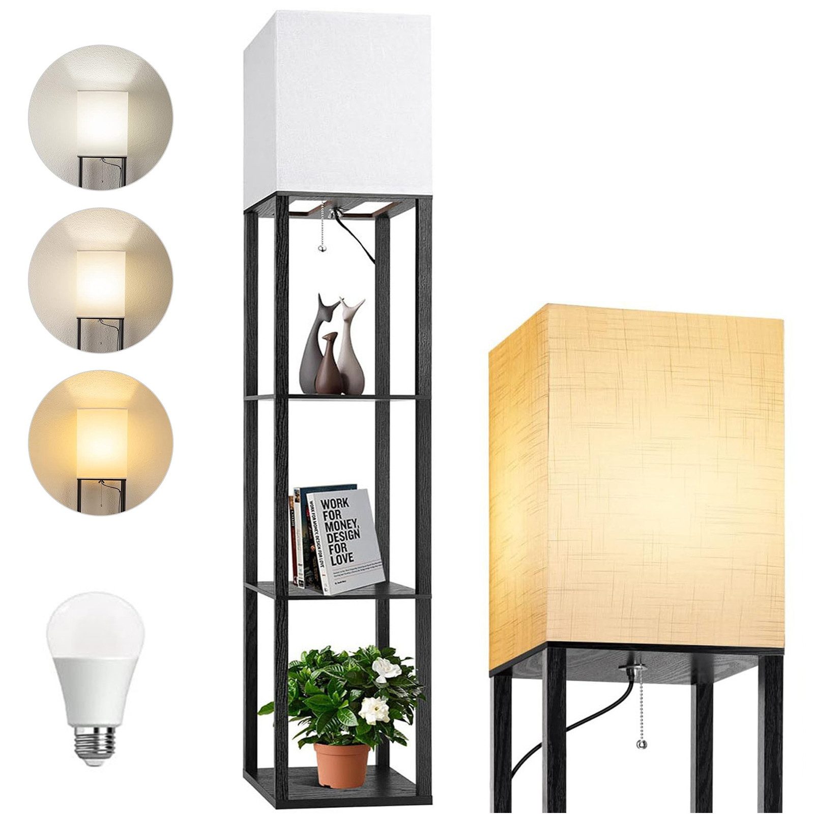 Jibenhome Stehlampe LED Stehlampe mit 3-Ebenen günstig online kaufen