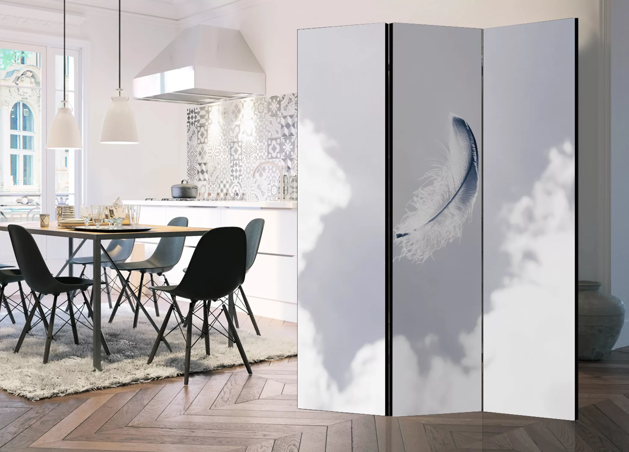 3-teiliges Paravent - Angelic Feather [room Dividers] günstig online kaufen