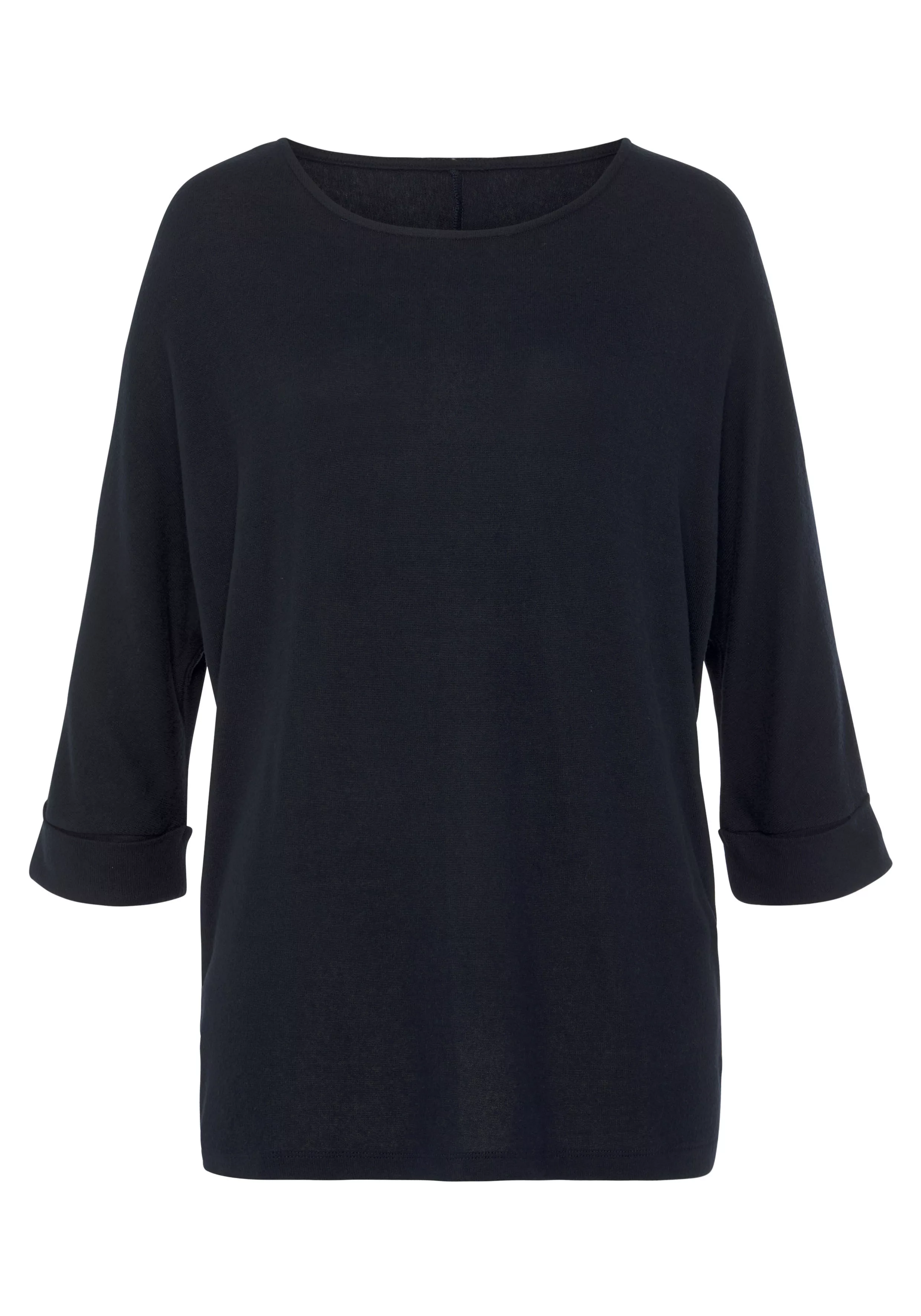 LASCANA 3/4-Arm-Shirt (1-tlg) mit modischem Ärmel-Aufschlag günstig online kaufen