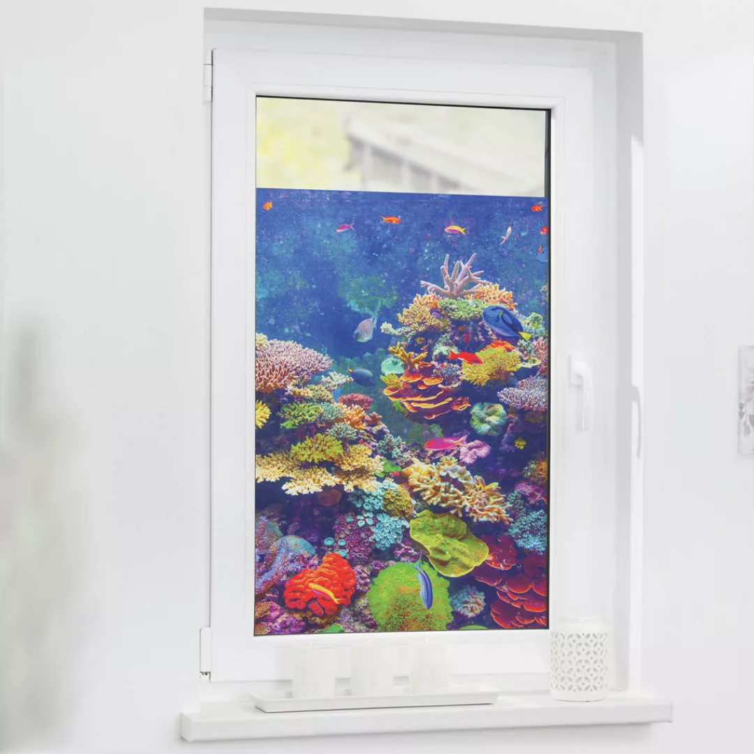 LICHTBLICK Fensterfolie Aquarium Meer Aquarium bunt B/L: ca. 100x180 cm günstig online kaufen