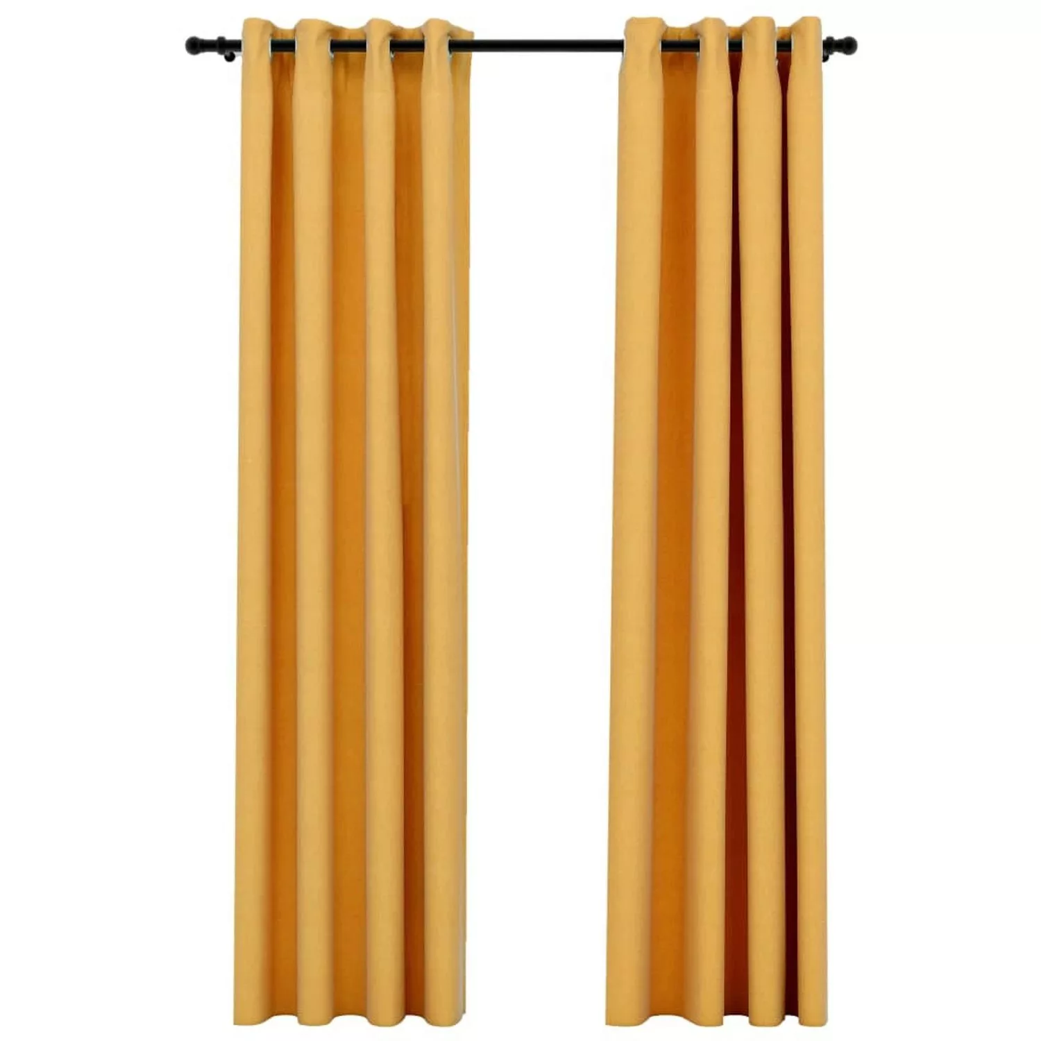 Verdunkelungsvorhänge Ãsen Leinenoptik 2 Stk. Gelb 140x225 Cm günstig online kaufen