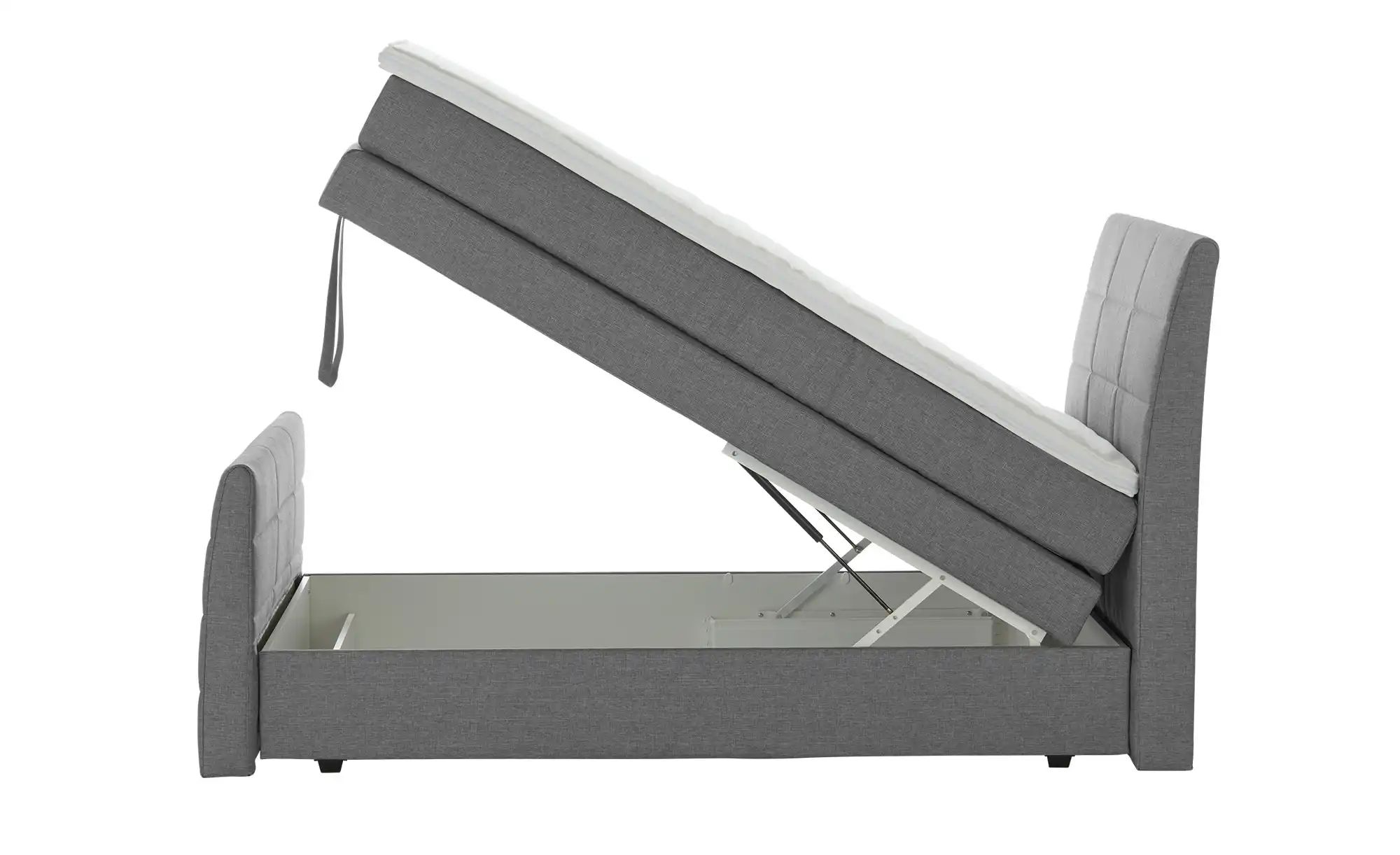 Boxspringbett mit Bettkasten und Topper Baron ¦ grau ¦ Maße (cm): B: 109 H: günstig online kaufen