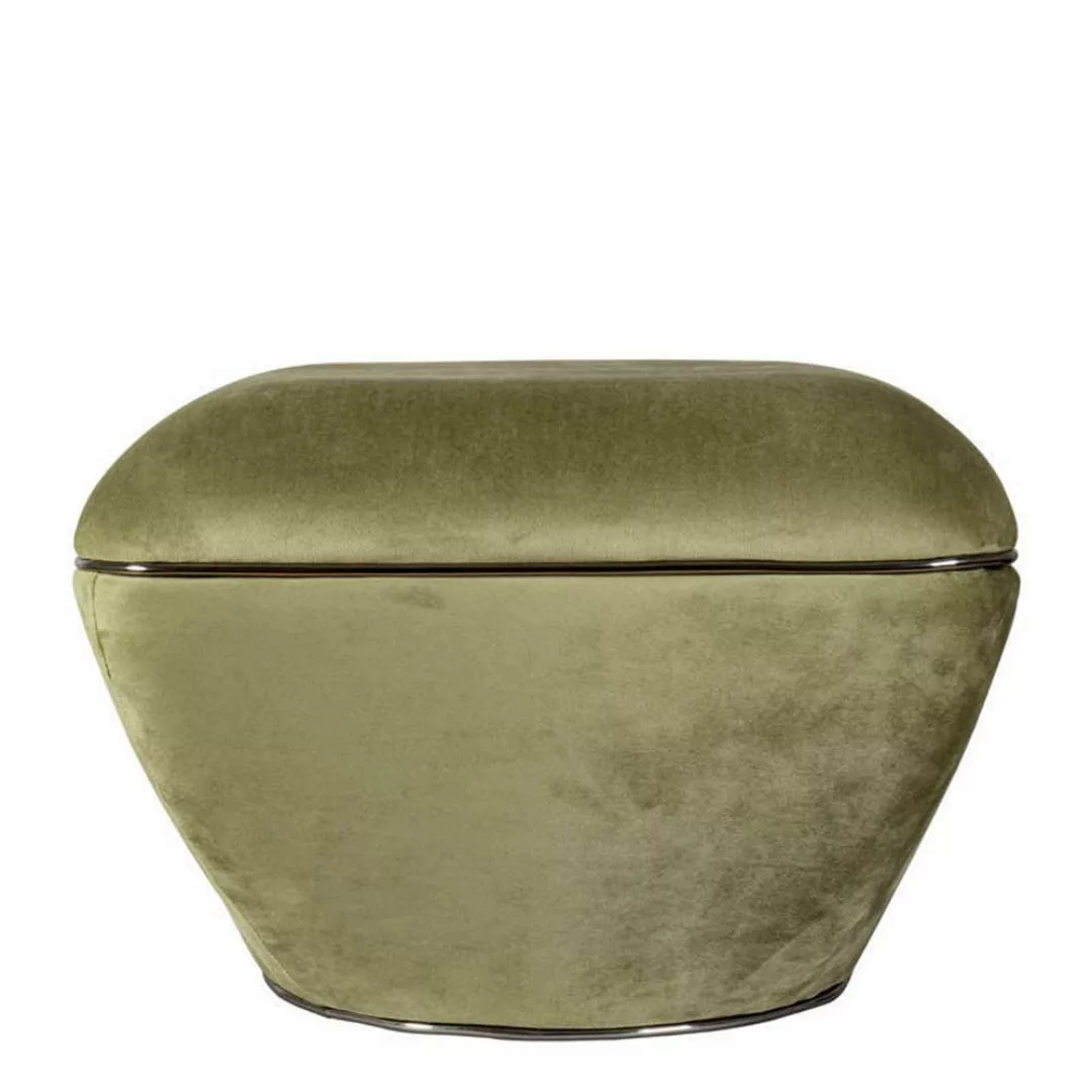 Sitzhocker in Oliv Grün Samtvelours günstig online kaufen