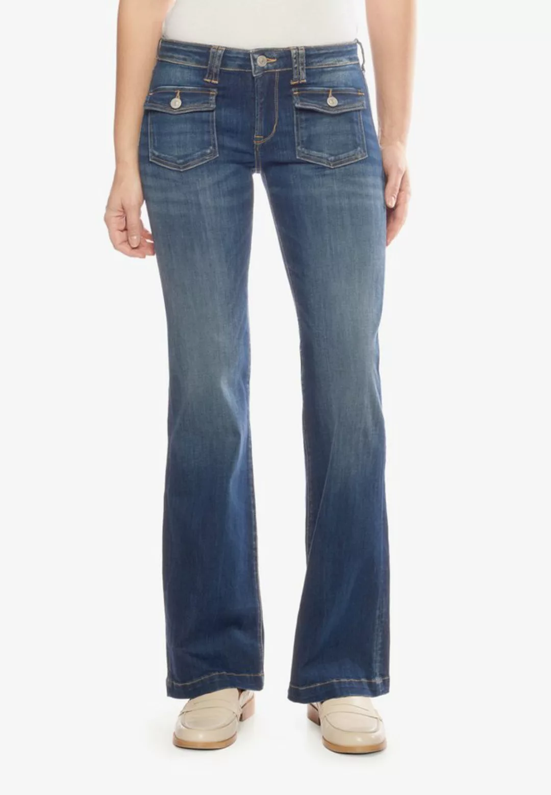 Le Temps Des Cerises Straight-Jeans, mit Knopfleiste in Washed-Optik günstig online kaufen