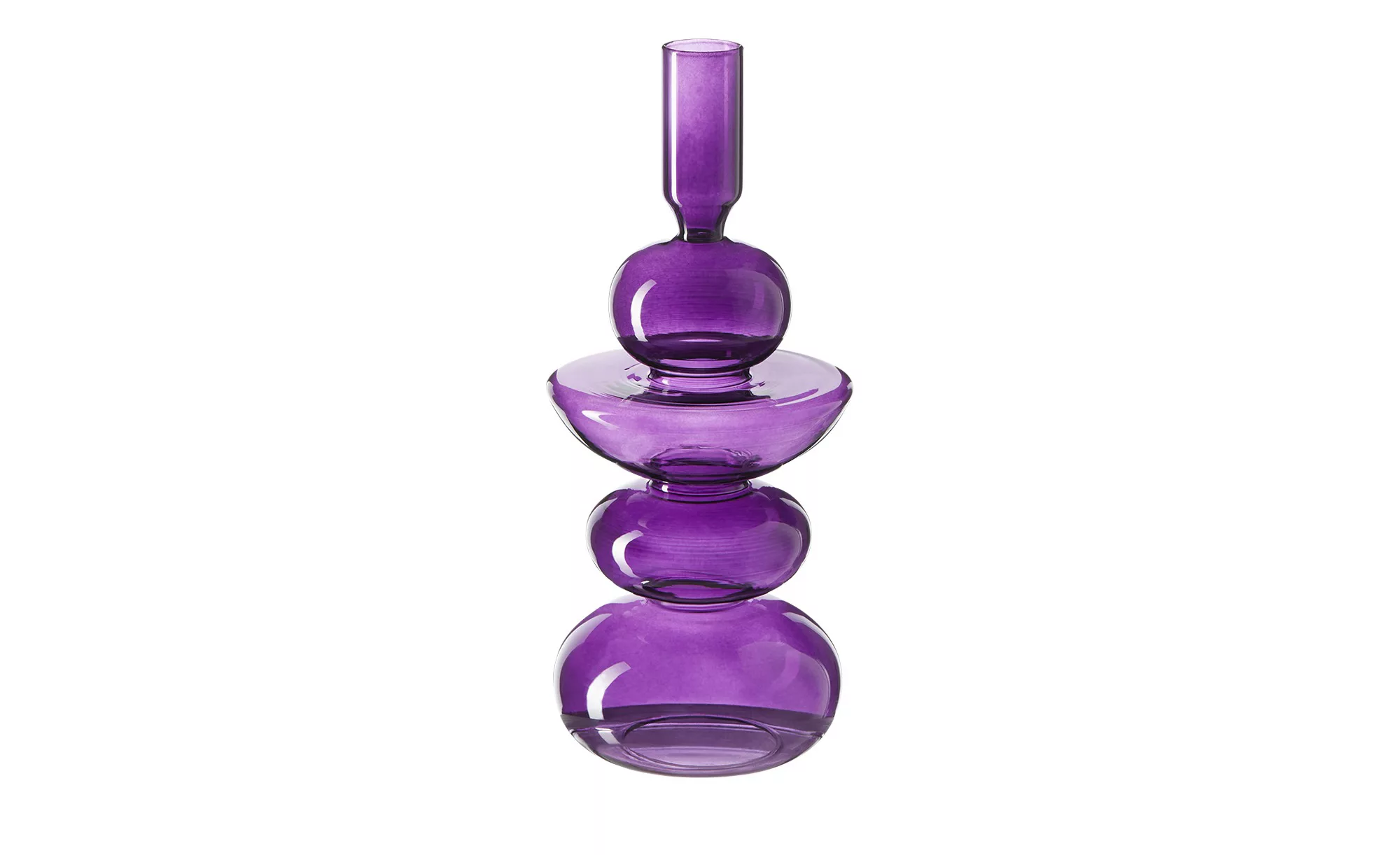 Kerzenständer   ¦ lila/violett ¦ Glas ¦ Maße (cm): H: 21,5  Ø: 9 Accessoire günstig online kaufen