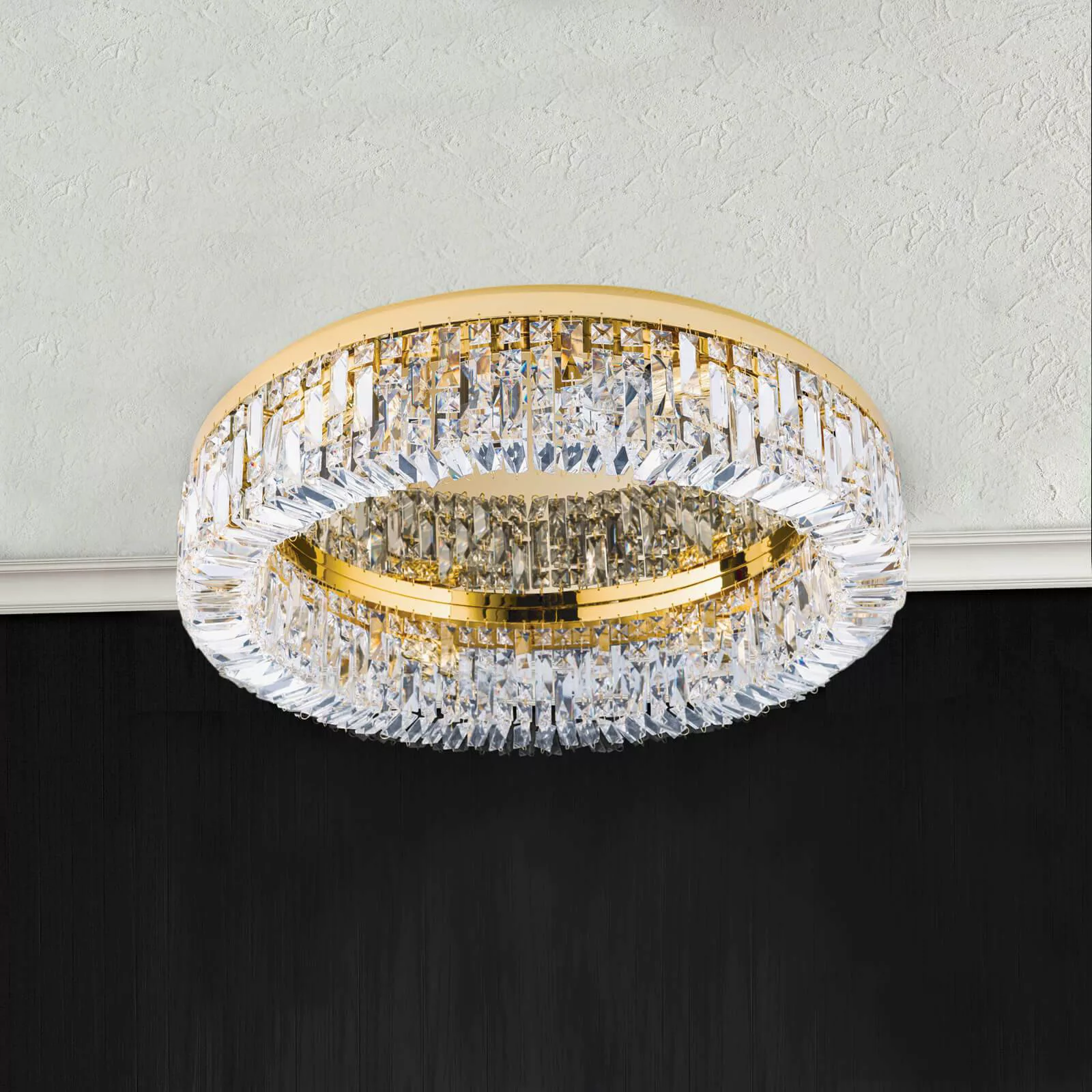 Kristall-Deckenlampe Ring - 59 cm günstig online kaufen