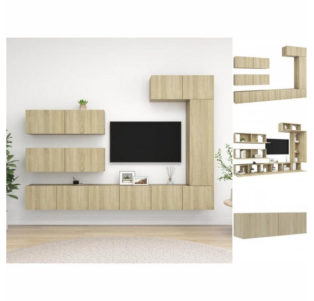 vidaXL Kleiderschrank 7-tlg TV-Schrank-Set Sonoma-Eiche Spanplatte günstig online kaufen