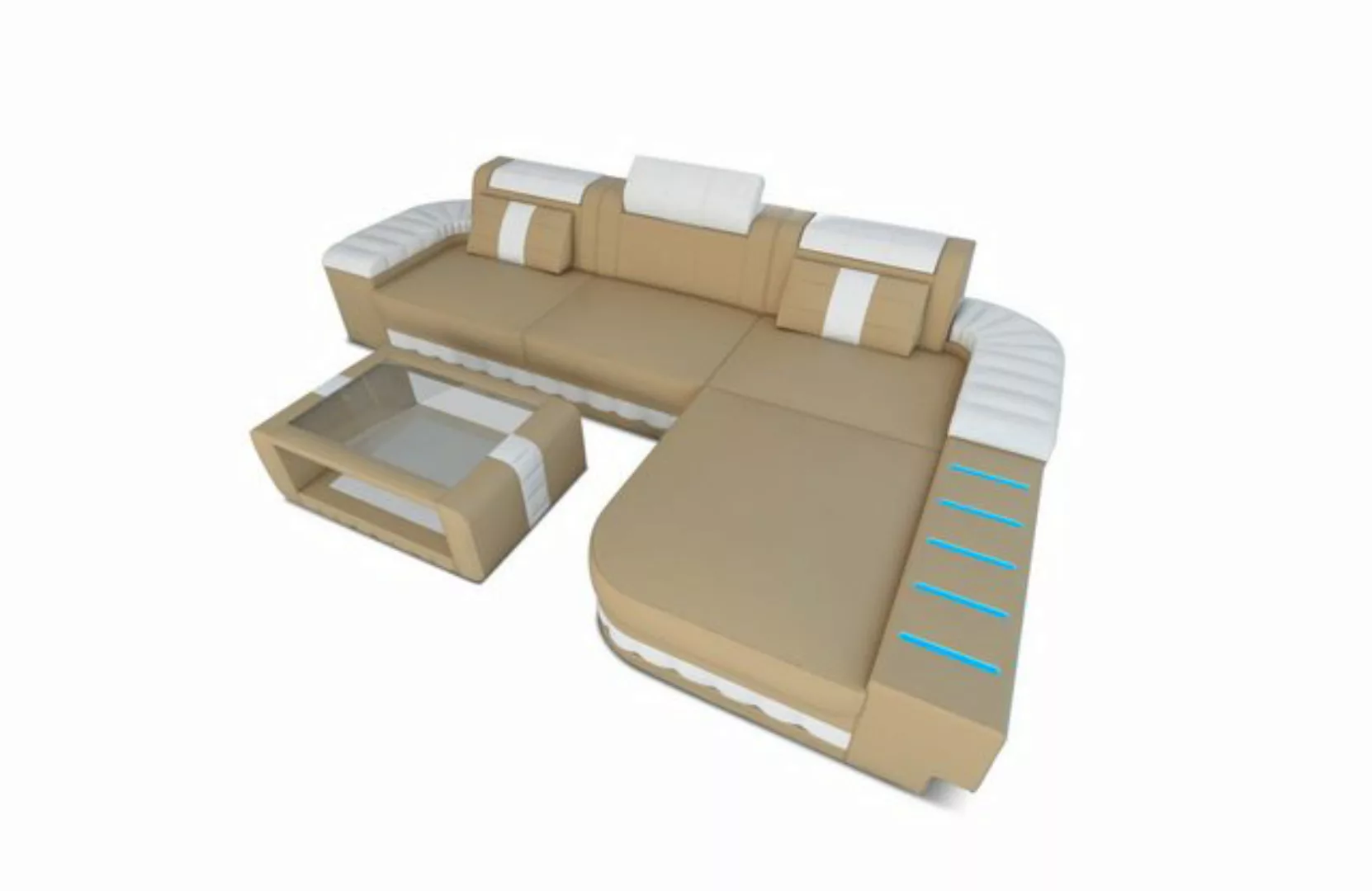 Sofa Dreams Ecksofa Ledersofa Bellagio Mini LForm, Designersofa, Sofa mit L günstig online kaufen