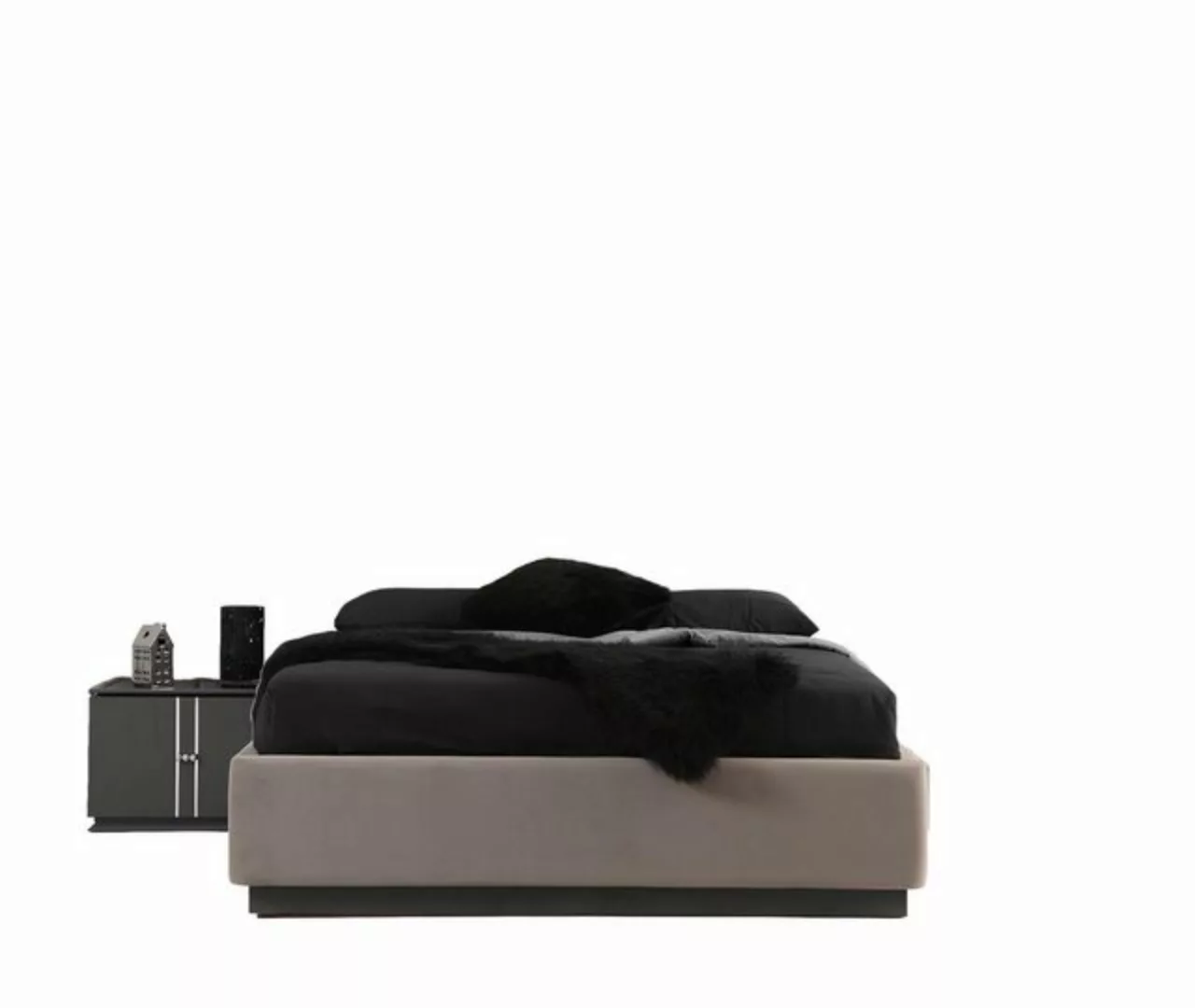 Xlmoebel Bett Moderne Designer-Schlafzimmergarnitur in Grau-Beige mit Bett günstig online kaufen