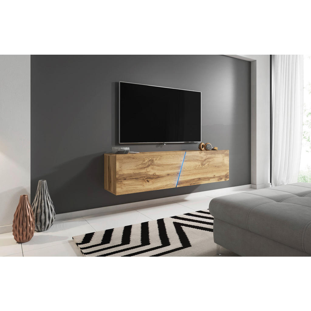 TV-Board Slant Eiche Wotan Nachbildung B/H/T: ca. 160x50x40 cm günstig online kaufen