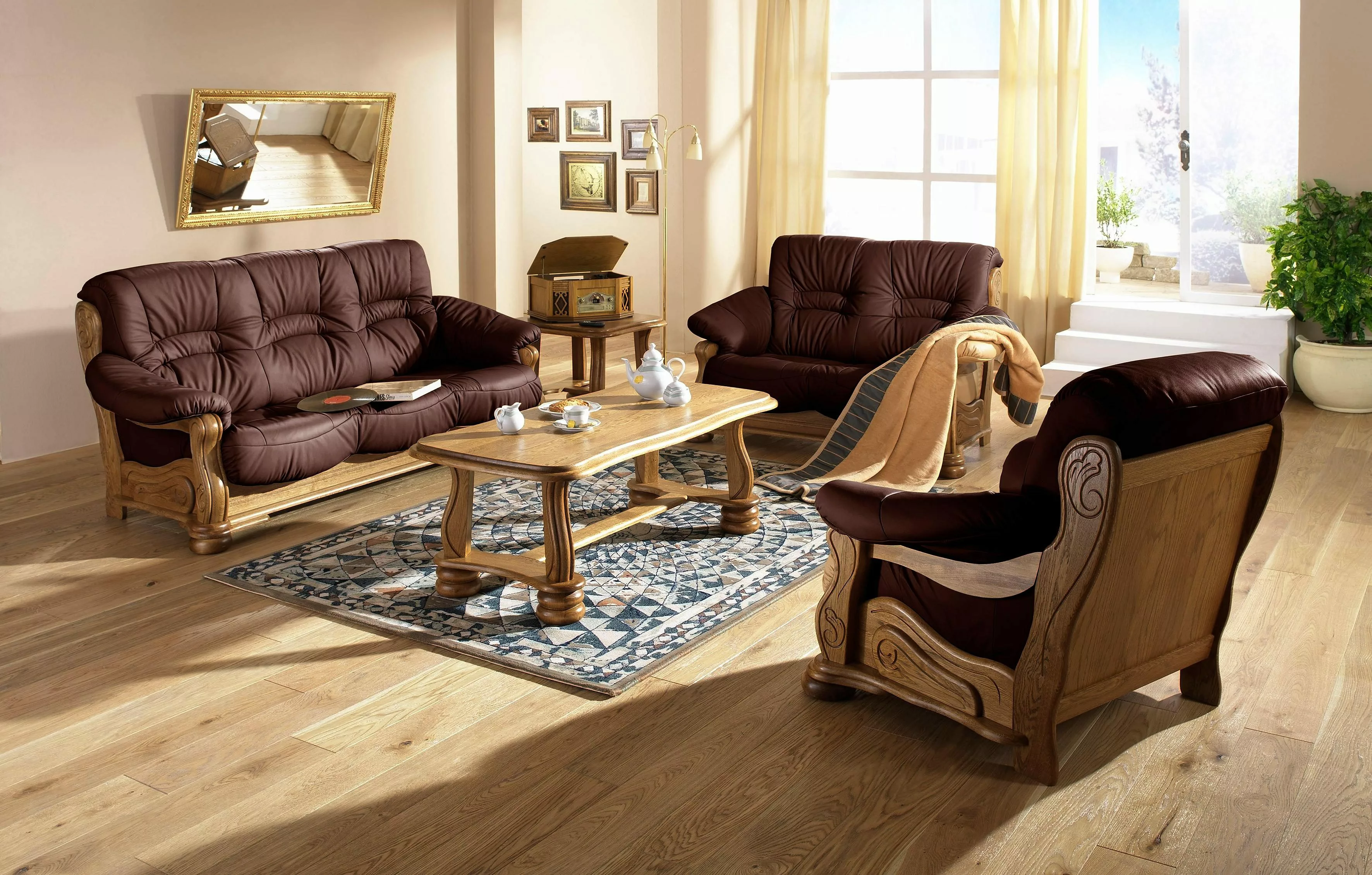 Max Winzer® Sessel »Texas, Loungesessel«, mit dekorativem Holzgestell günstig online kaufen