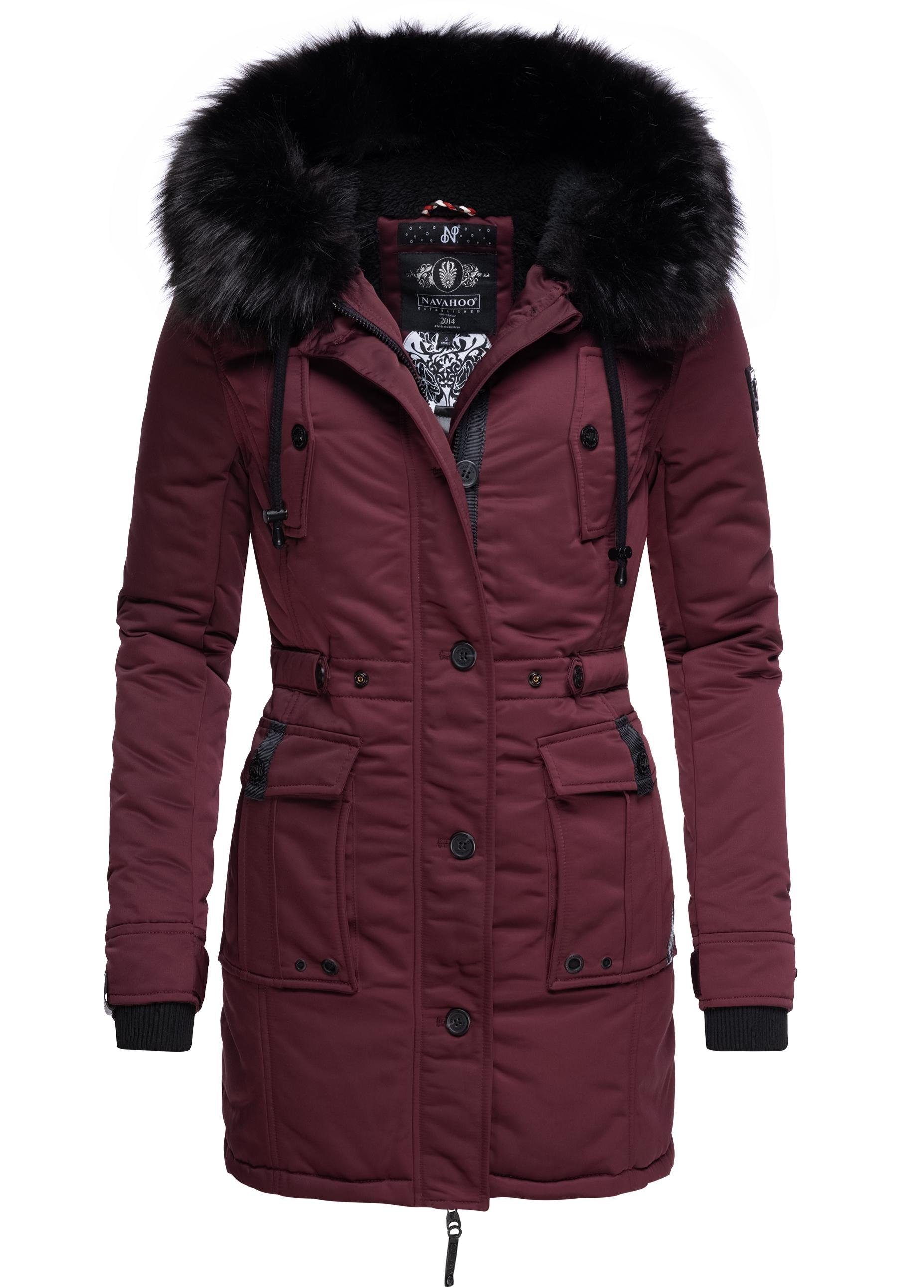 Navahoo Wintermantel "Luluna Prc", edler Parka mit großer Kunstfellkapuze günstig online kaufen