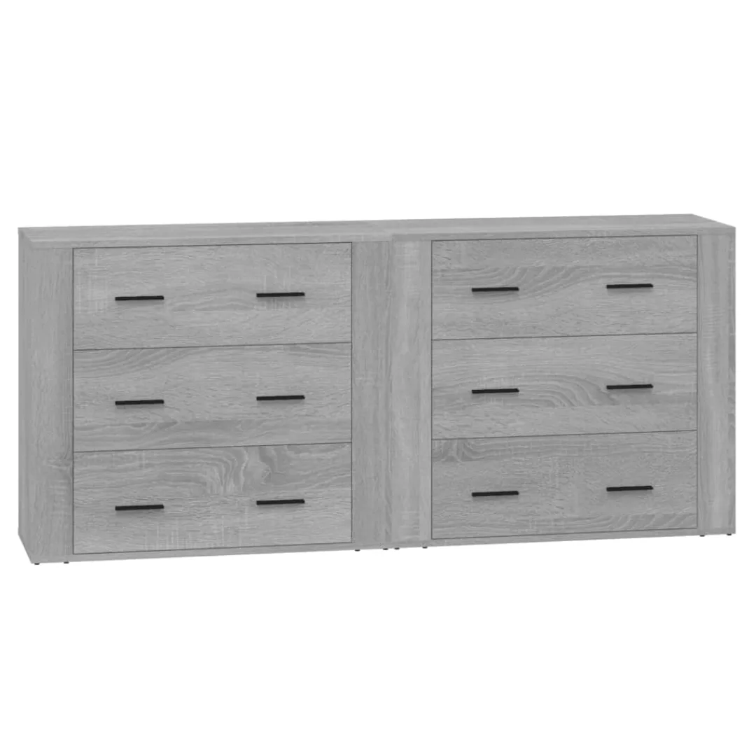 Vidaxl Sideboards 2 Stk. Grau Sonoma Holzwerkstoff günstig online kaufen