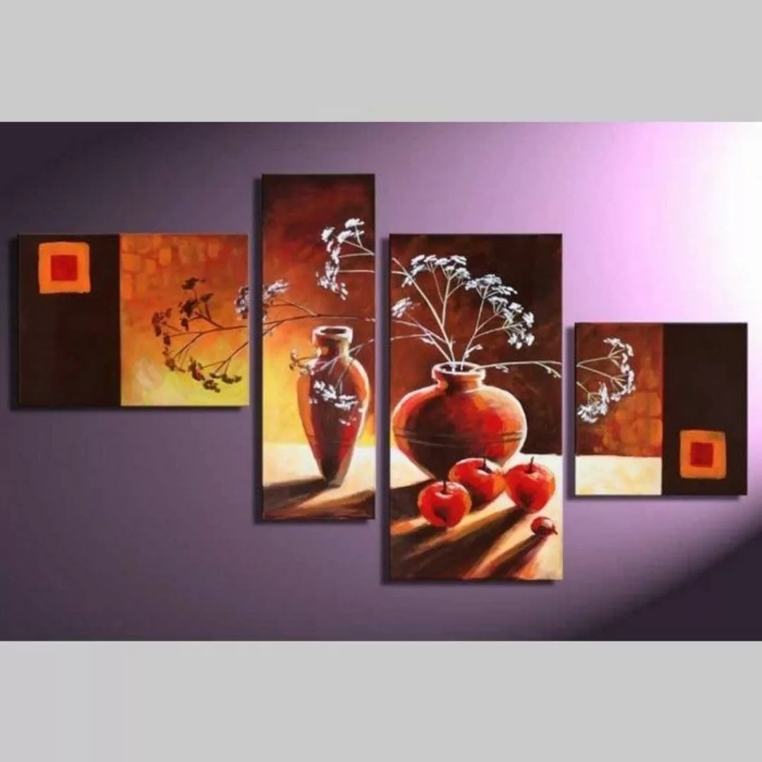 4 Leinwandbilder STILLLEBEN (1) 120 x 70cm Handgemalt günstig online kaufen