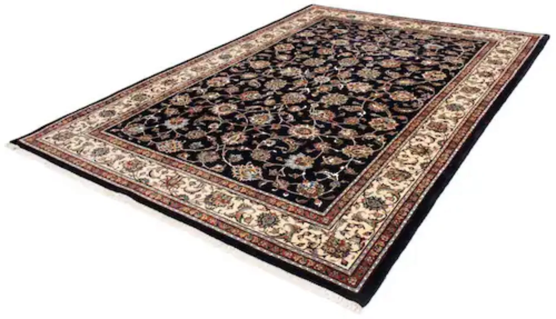 morgenland Wollteppich »Kaschmar Blumenmuster Blu scuro 283 x 204 cm«, rech günstig online kaufen