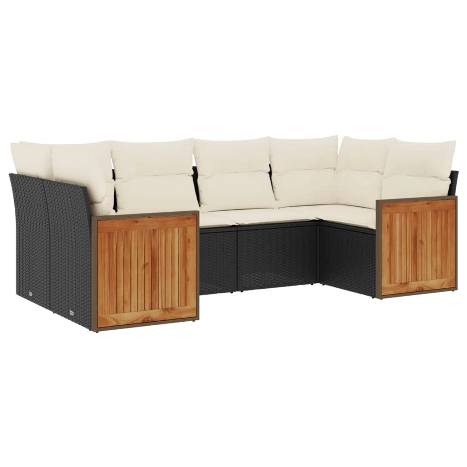 vidaXL 6-Tlg Garten-Sofagarnitur mit Kissen Schwarz Poly Rattan 3260341 günstig online kaufen