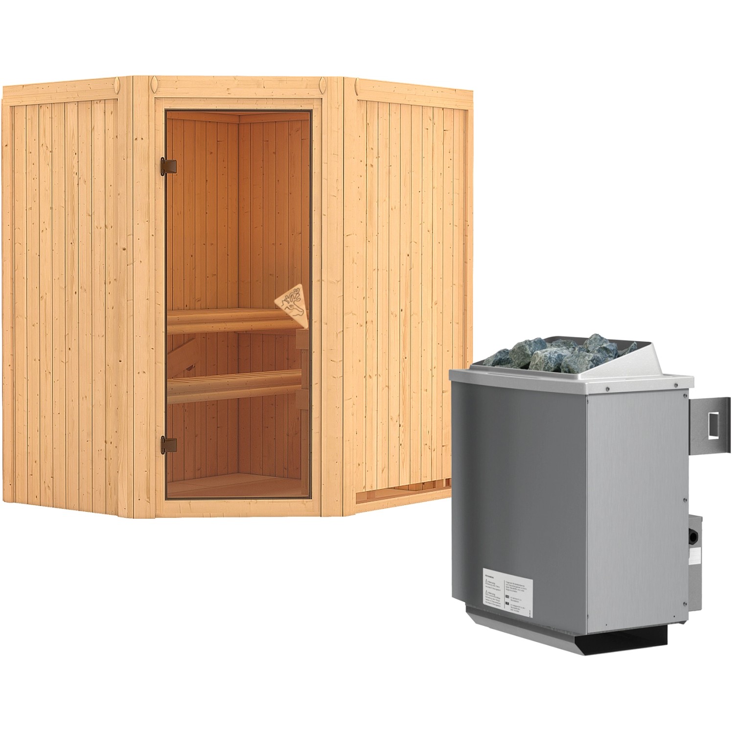 Karibu Sauna-Set Tjorven inkl. Ofen 9 kW mit integr. Steuerung günstig online kaufen