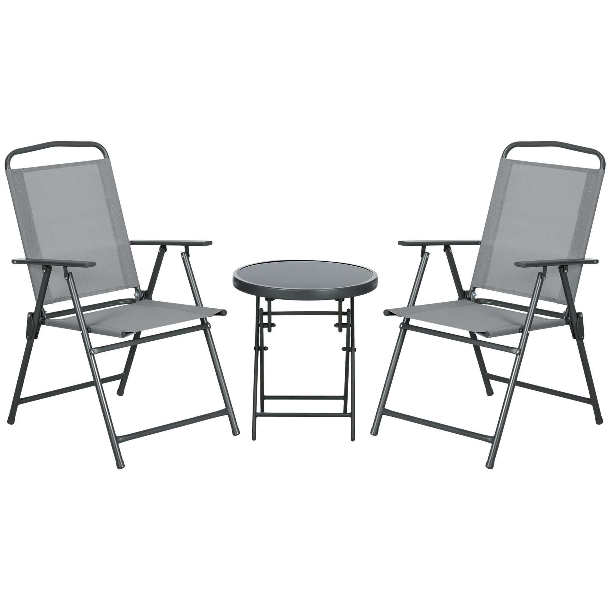Outsunny Balkonset Sitzgruppe 3tlg., Klappbares Balkonmöbel-Set günstig online kaufen