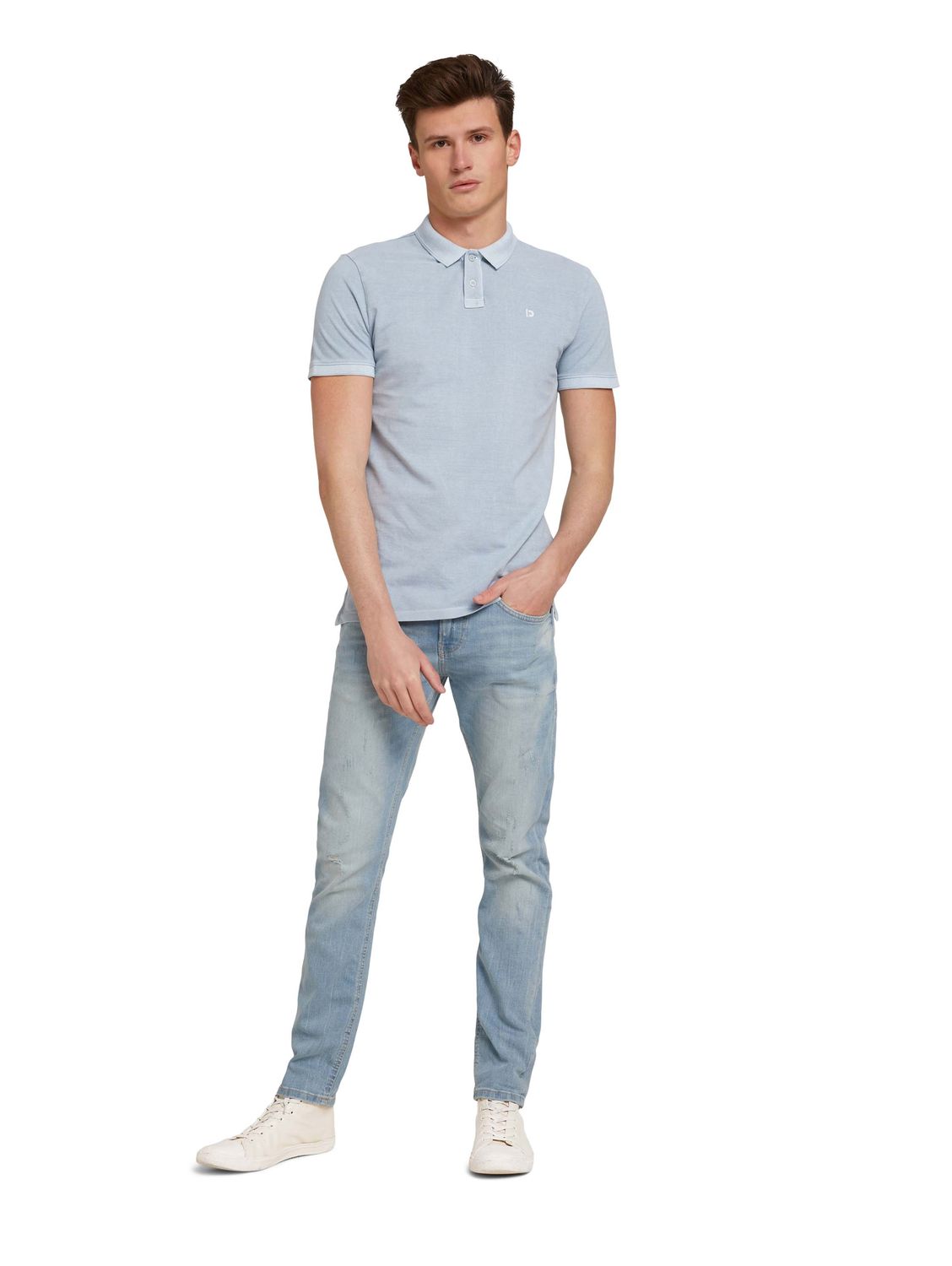 Tom Tailor Denim Herren Poloshirt GARMENT DYED - Regular Fit günstig online kaufen