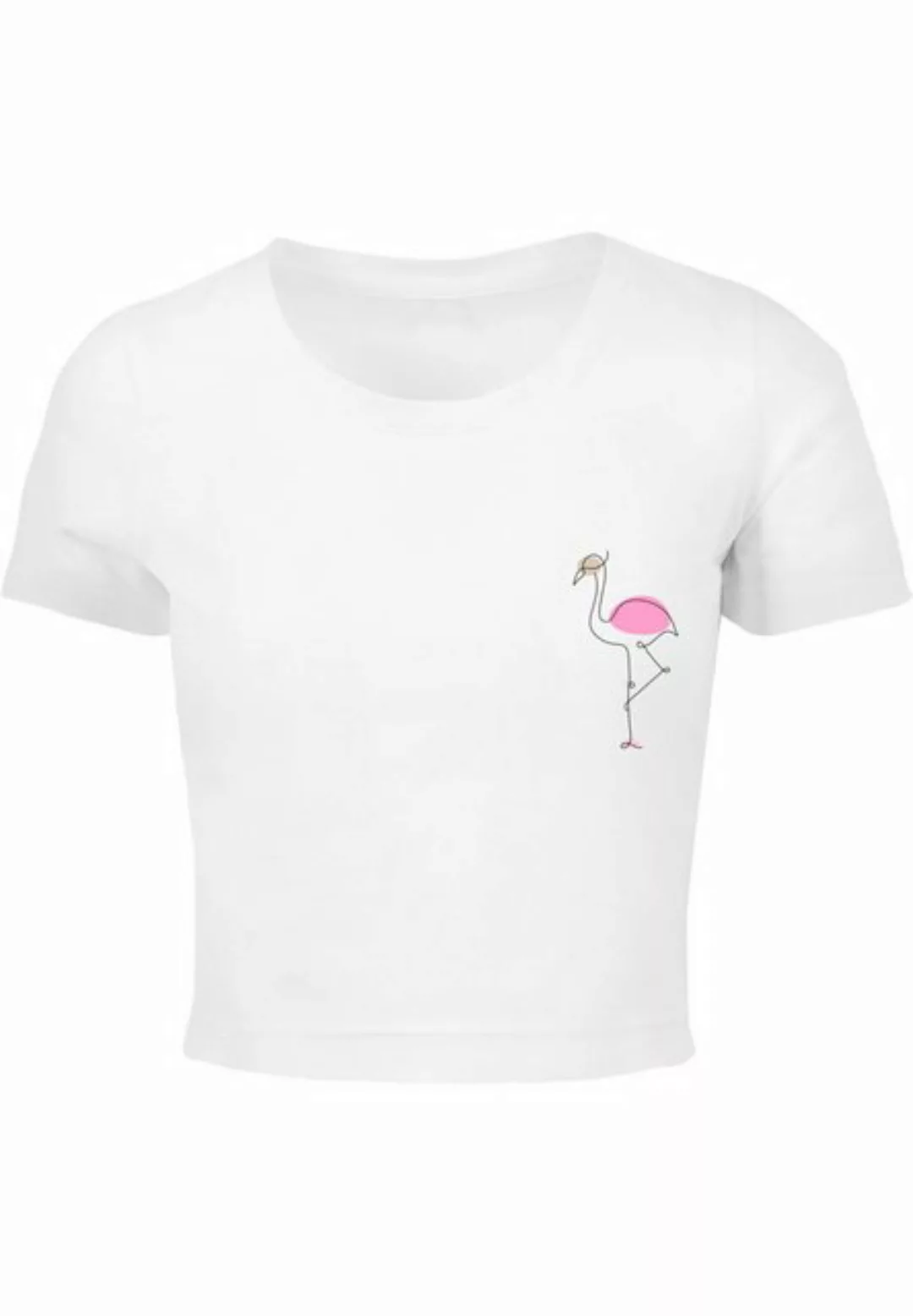 Merchcode T-Shirt Merchcode Damen Ladies Flamingo Cropped Tee (1-tlg) günstig online kaufen