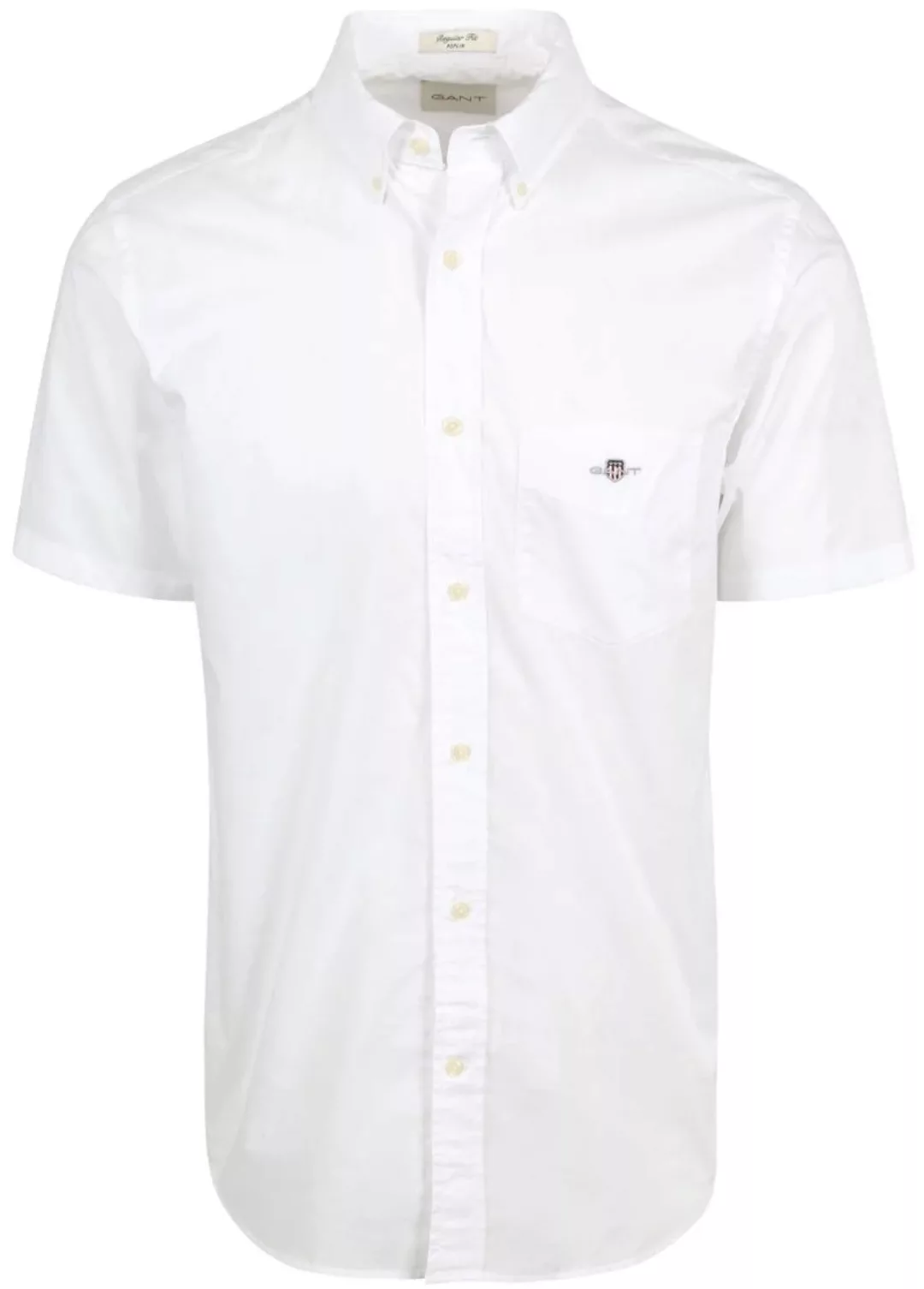 Gant Langarmhemd Herren Kurzarmhemd aus Popeline Regular Fit (1-tlg) günstig online kaufen