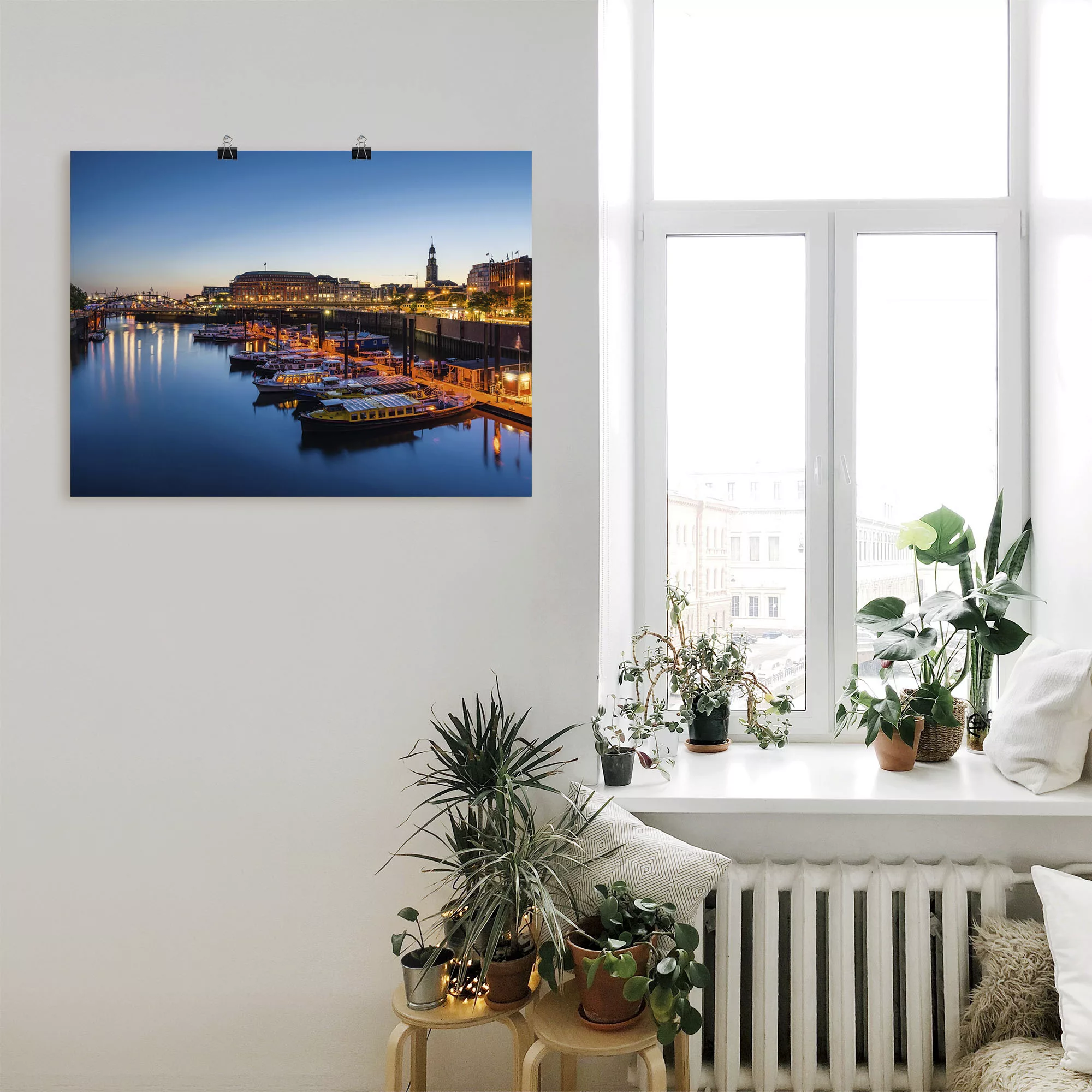 Artland Wandbild »Hamburg Hafen Panorama mit Michel«, Deutschland, (1 St.), günstig online kaufen