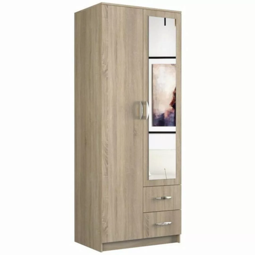 Beautysofa Drehtürenschrank Roma (inkl. 2 Schubladen, 80 cm Schrank mit Spi günstig online kaufen