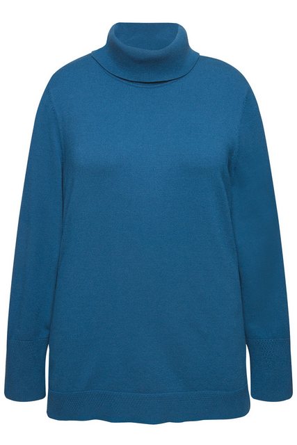 Ulla Popken Strickpullover Rollkragenpullover breite Rippbündchen Langarm günstig online kaufen