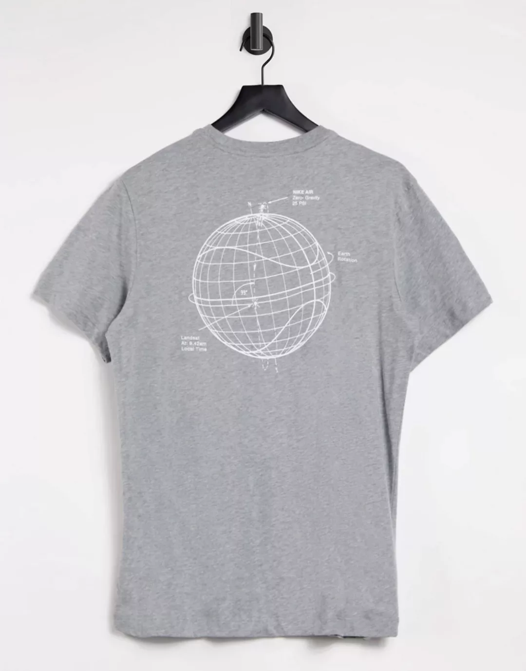 Nike – Air – Schwarzes T-Shirt mit Rückenprint-Grau günstig online kaufen