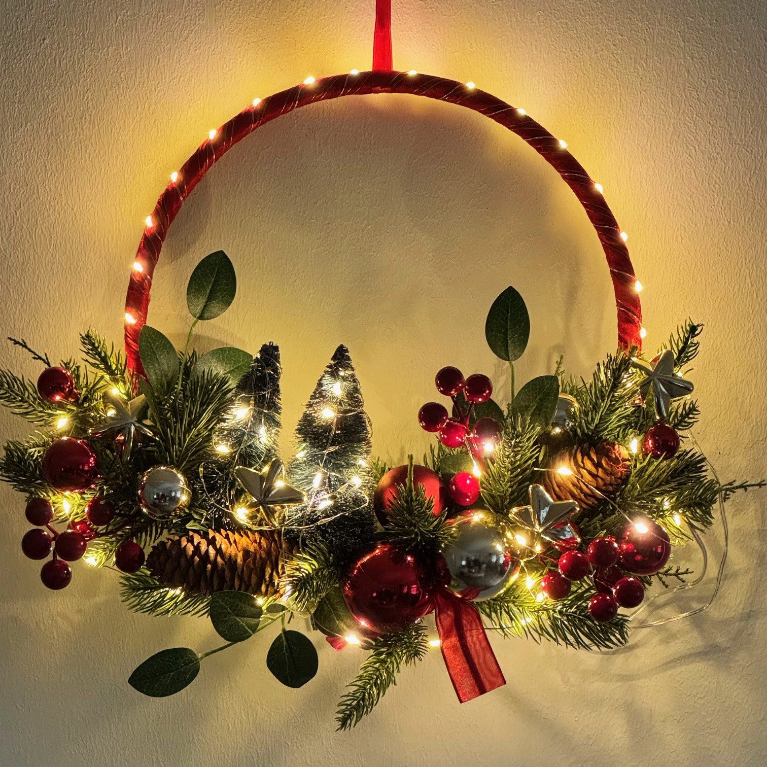 Online-Fuchs Dekokranz Türkranz Weihnachtskranz mit LED günstig online kaufen