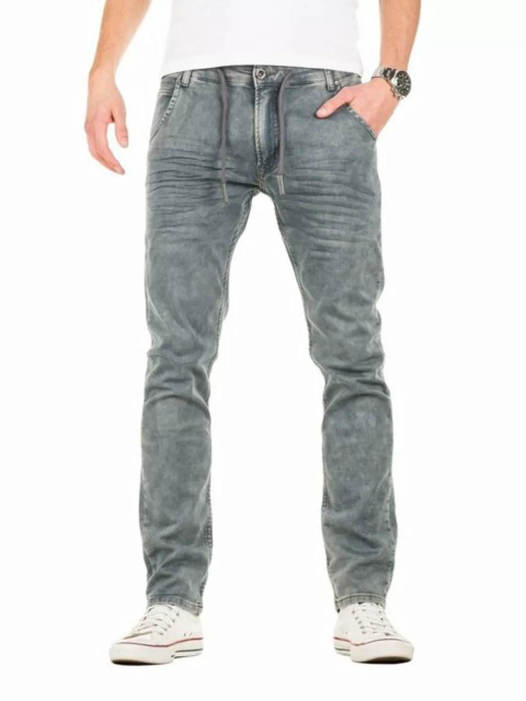 WOTEGA Slim-fit-Jeans Herren Jogginghose in Jeans-Look Joshua Stretch Hose günstig online kaufen