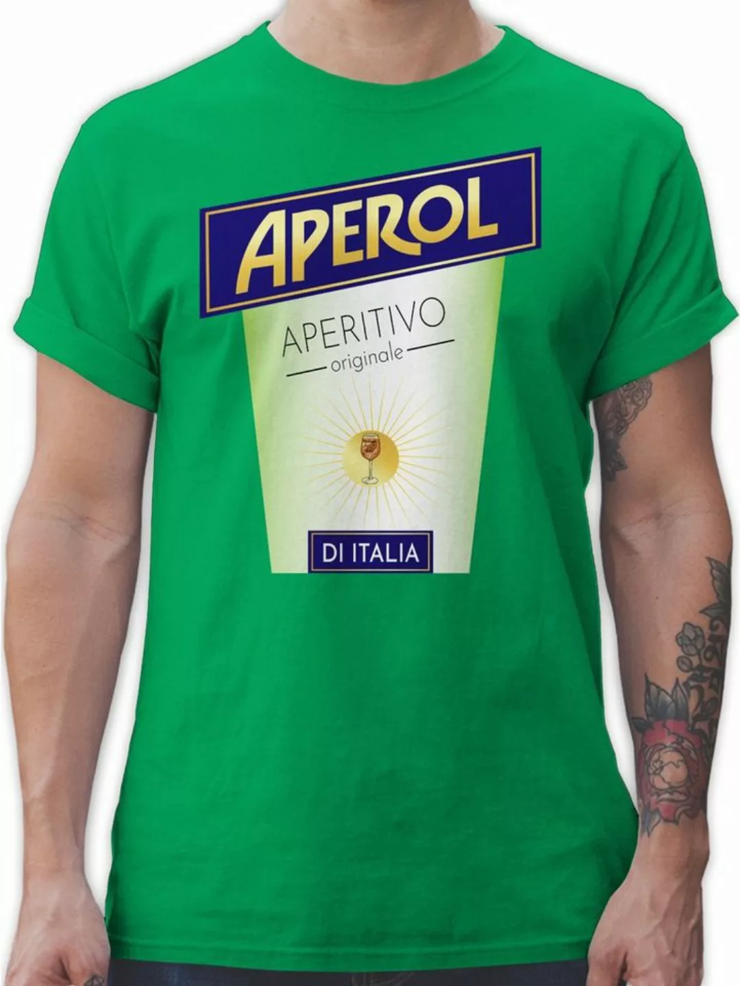 Shirtracer T-Shirt Aperol Kostüm Flaschen Verkleidung Karneval & Fasching günstig online kaufen