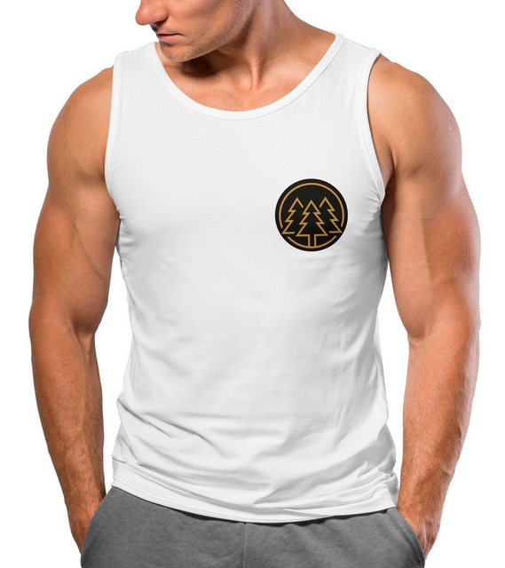 Neverless Tanktop Herren Tank-Top Print Logo Wald Bäume Outdoor Wandern Mot günstig online kaufen