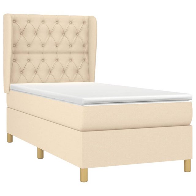 vidaXL Boxspringbett Boxspringbett mit Matratze Creme 80x200 cm Stoff Bett günstig online kaufen