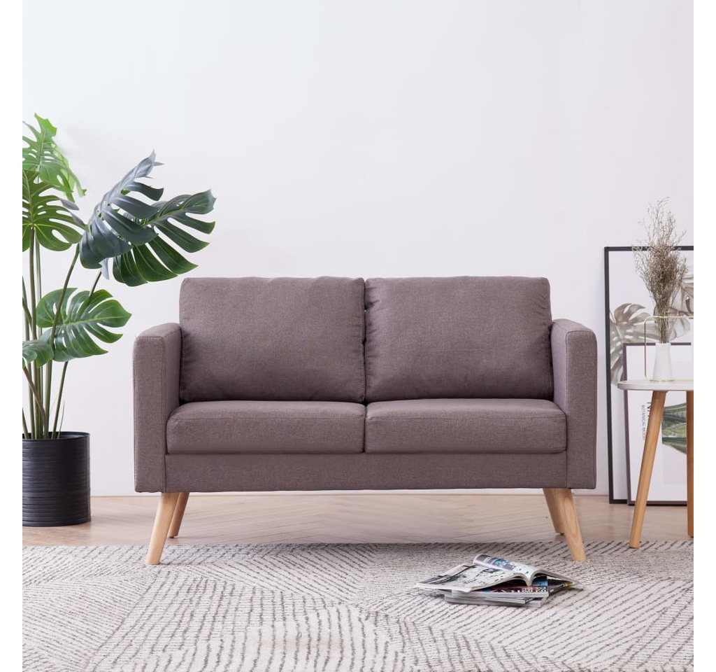 vidaXL Sofa 2-Sitzer-Sofa Stoff Taupe Couch günstig online kaufen