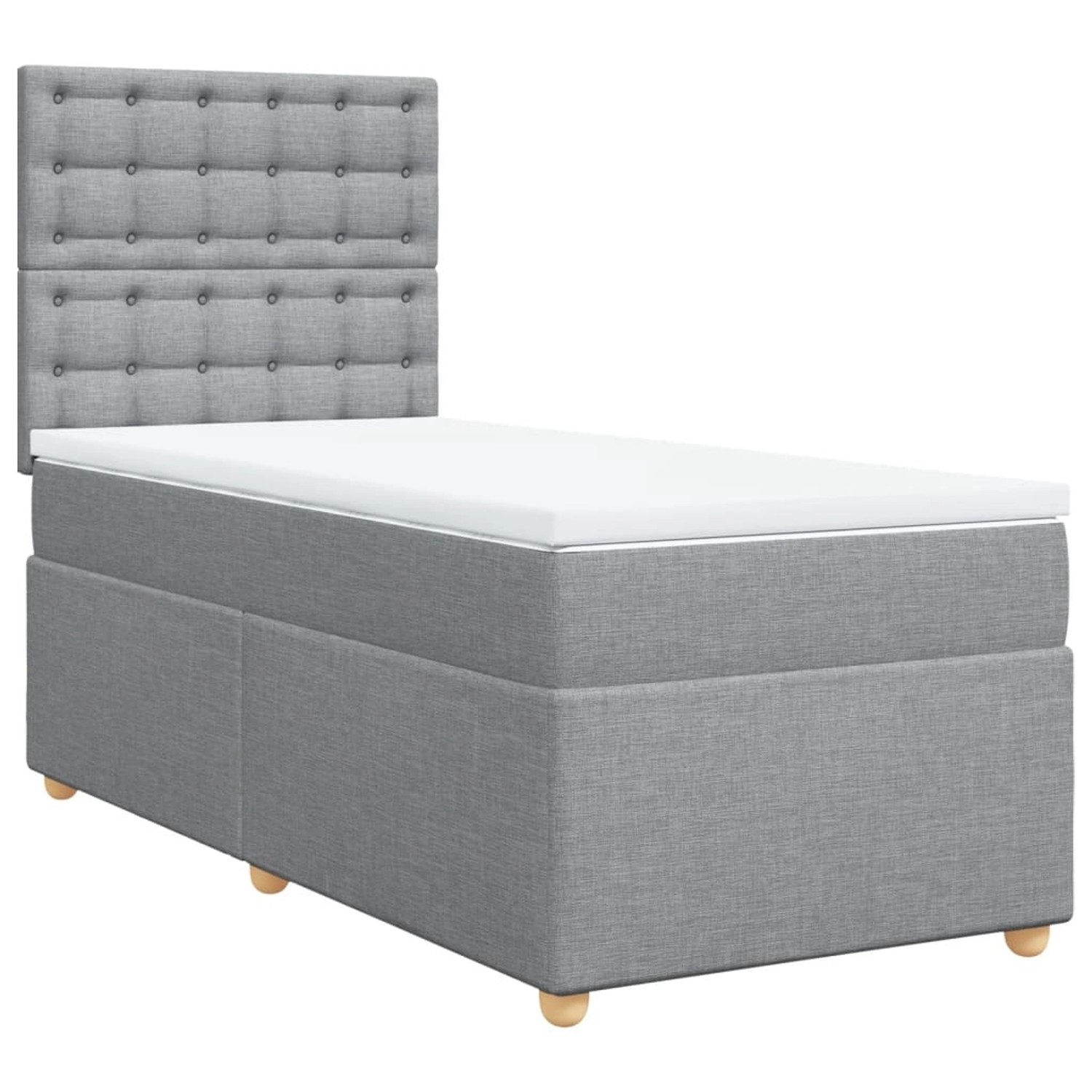 vidaXL Boxspringbett mit Matratze Hellgrau 90x200 cm Stoff2097816 günstig online kaufen