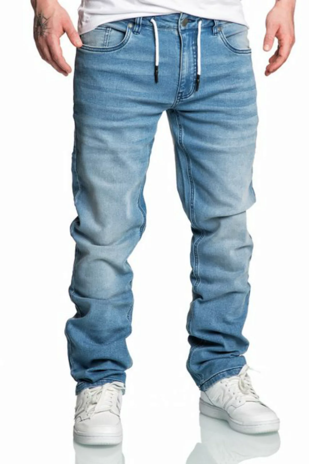 Amaci&Sons Straight-Jeans COPPELL Sweathose im Denim Look Herren Sweathose günstig online kaufen