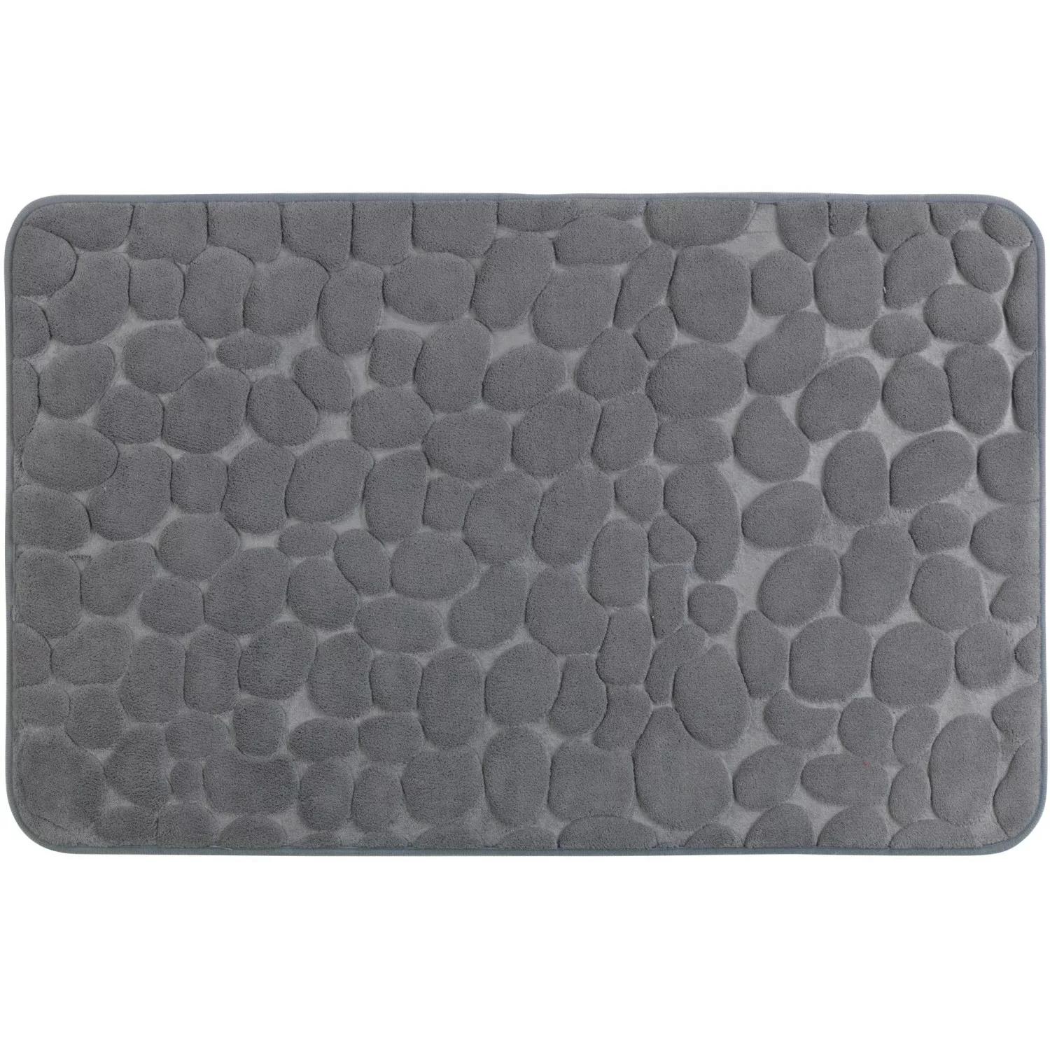 Wenko Badteppich Memory Foam Pebbles 50 cm x 80 cm Grau günstig online kaufen