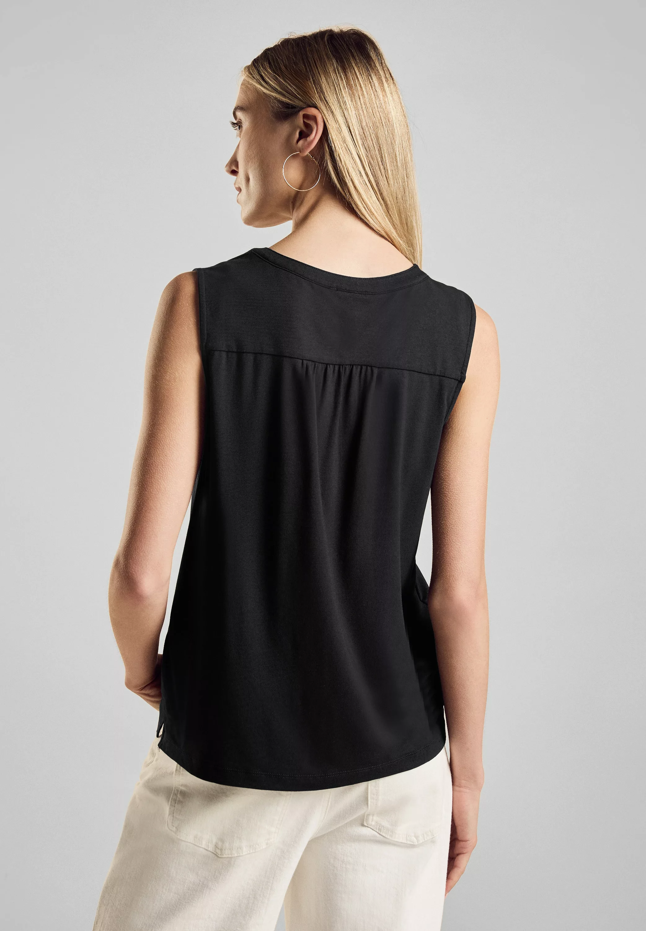 STREET ONE Shirttop - Sommerliches Top - ärmelloses Top einfabrig - Jersey günstig online kaufen