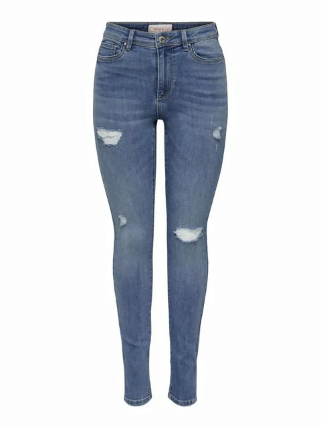 ONLY Skinny-fit-Jeans ONLWAUW MID SK DESTROY DNM BJ210 mit Destroyed Effekt günstig online kaufen