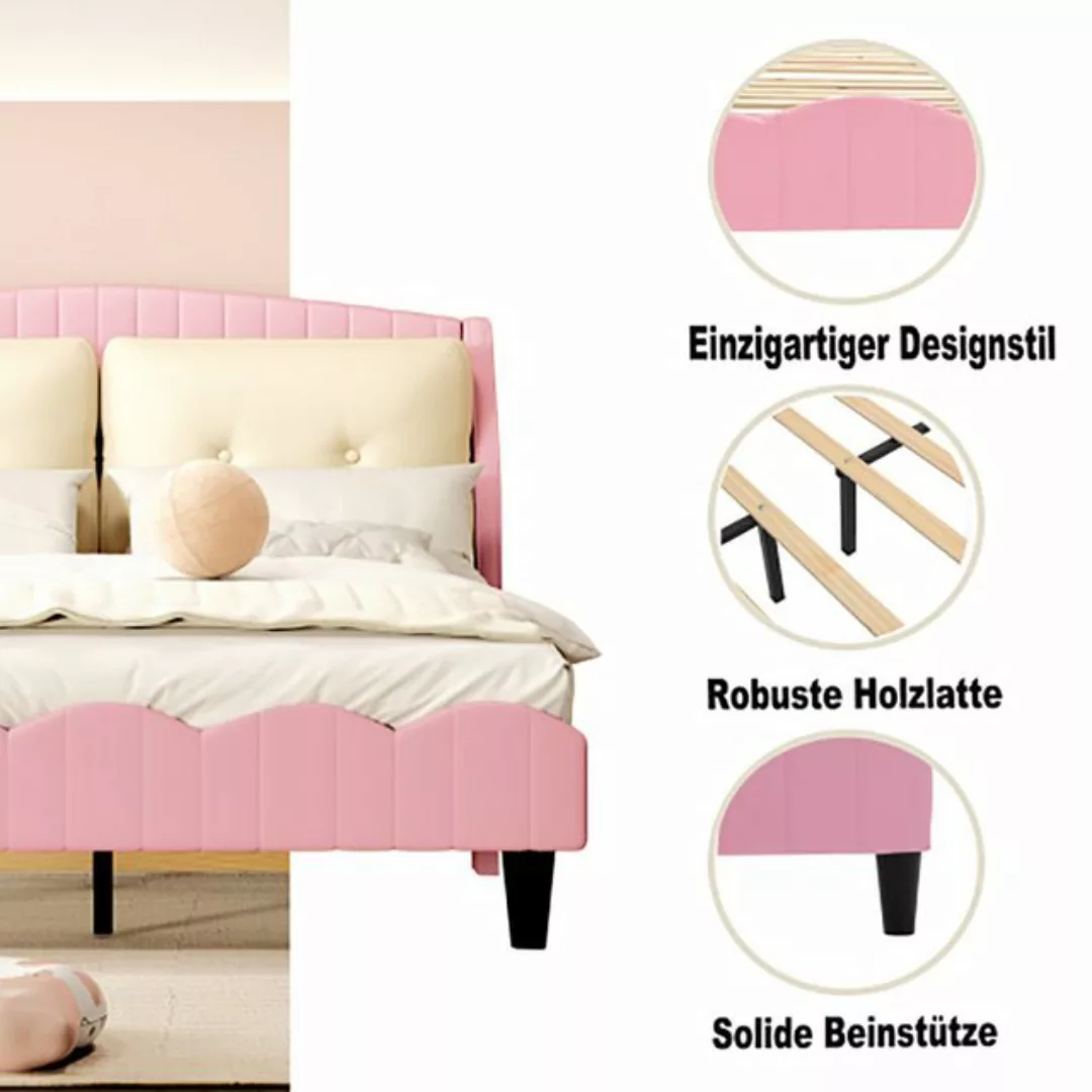 Sweiko Polsterbett, Doppelbett mit zwei großen Kissen, 140*200cm günstig online kaufen