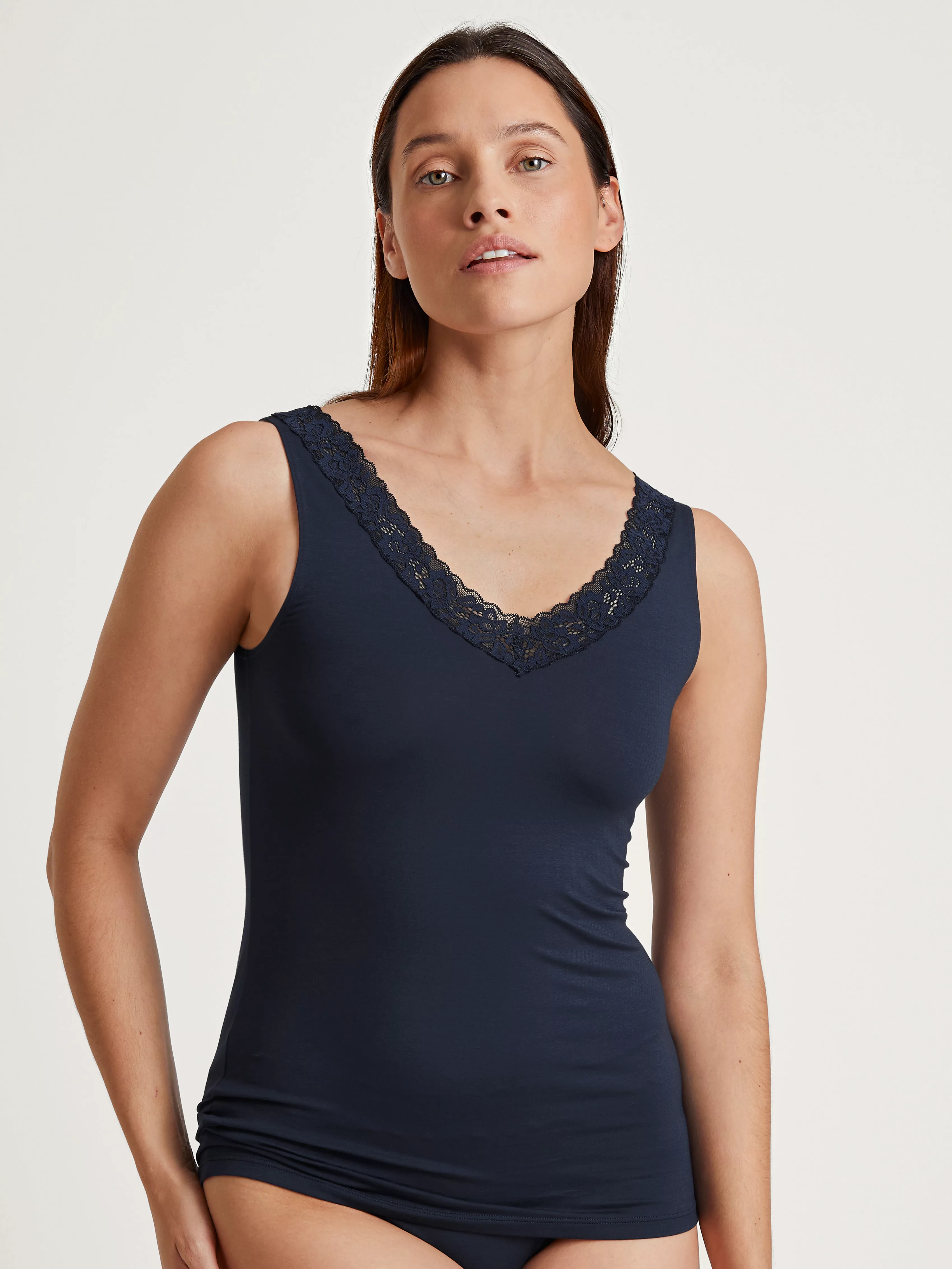 CALIDA Unterhemd "Natural Comfort Lace", Tank-Top, Baumwoll-Top mit schöner günstig online kaufen