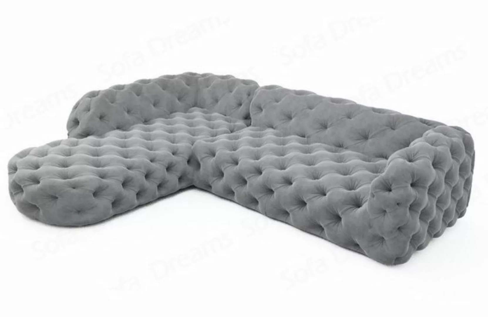 Sofa Dreams Ecksofa Polster Samtstoff Sofa Lanzarote L kurz Samt Stoffsofa, günstig online kaufen