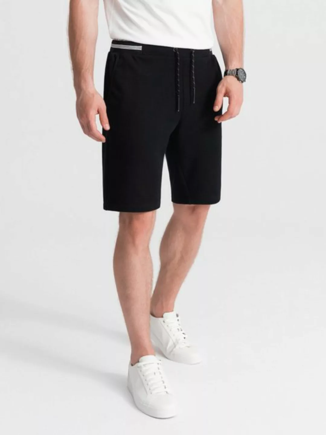 OMBRE Sweatshorts Herrenstrickshorts mit dekorativem Gummibund günstig online kaufen